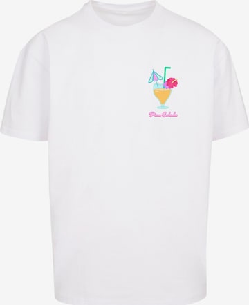 Merchcode Shirt 'Pina Colada' in Wit: voorkant