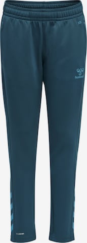 Hummel Slimfit Sportbroek in Blauw: voorkant