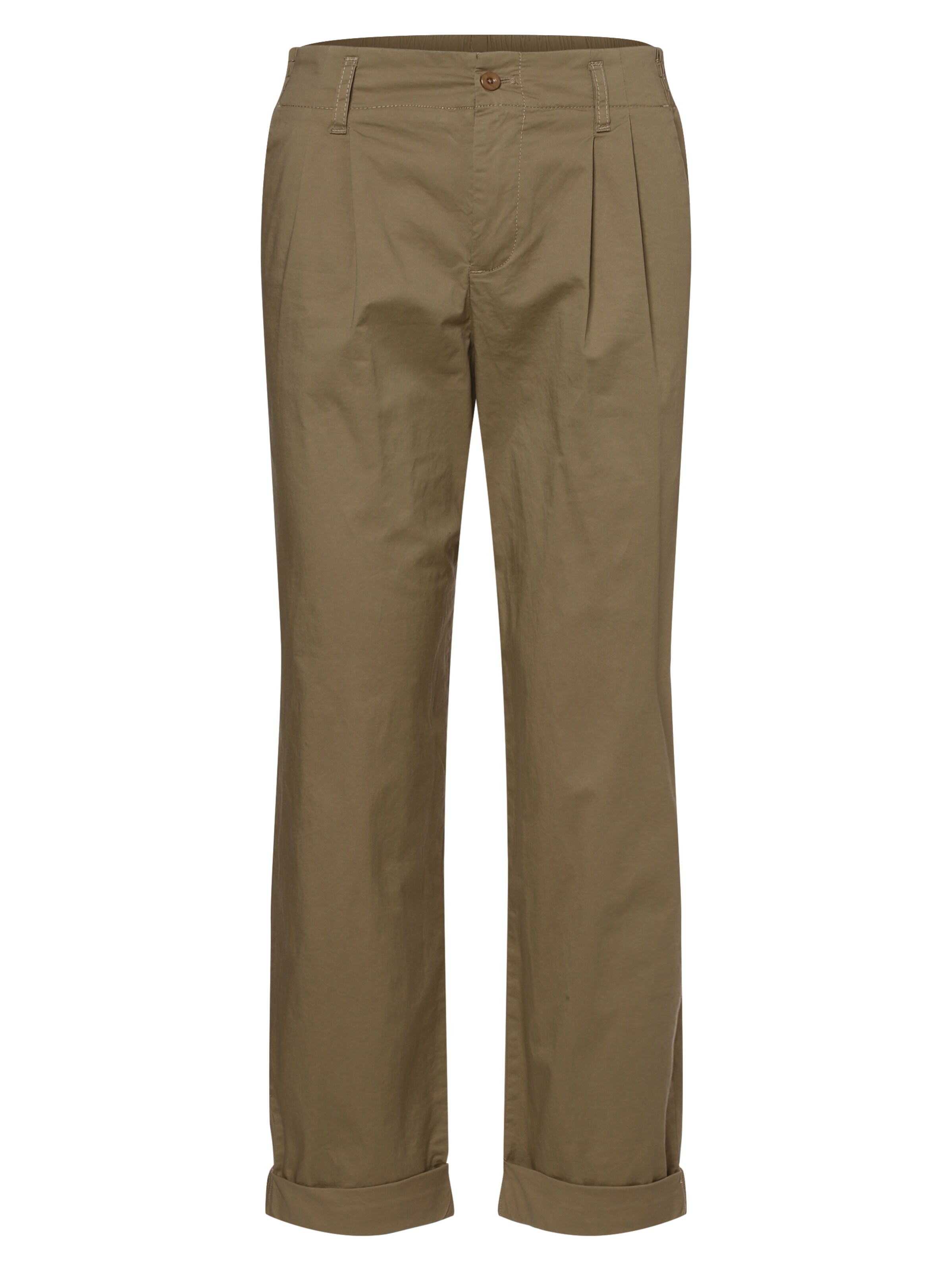 Marie Lund Loosefit Bandplooibroek in Groen: voorkant