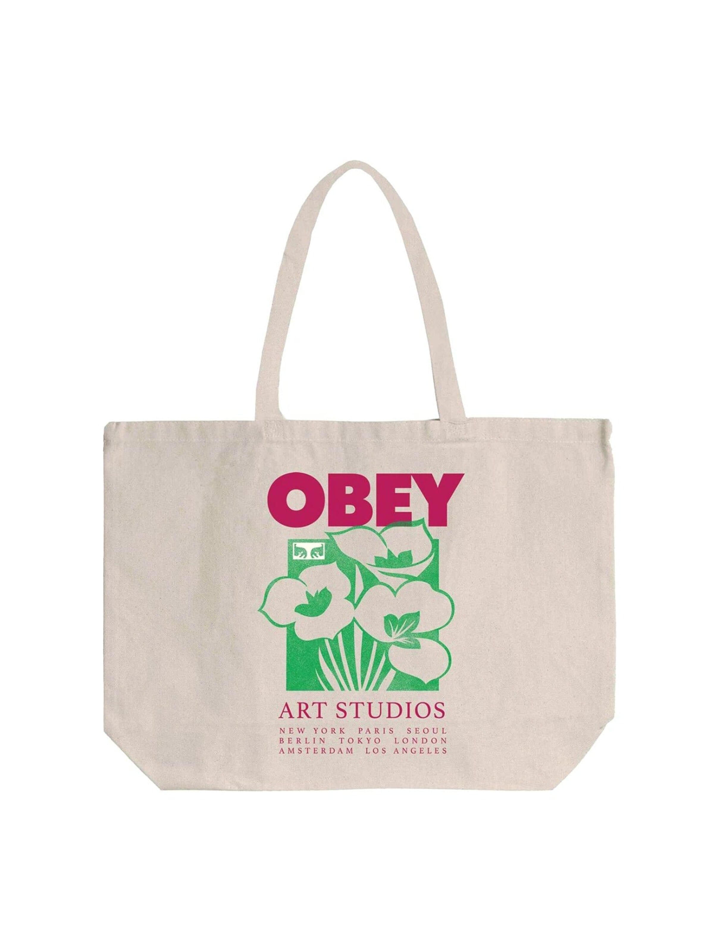 Obey Shopper 'Art Studio Flowers Tote Bag Natural' i beige: forside