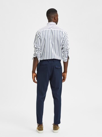 SELECTED HOMME Regular Pleated Pants 'Veik' in Blue