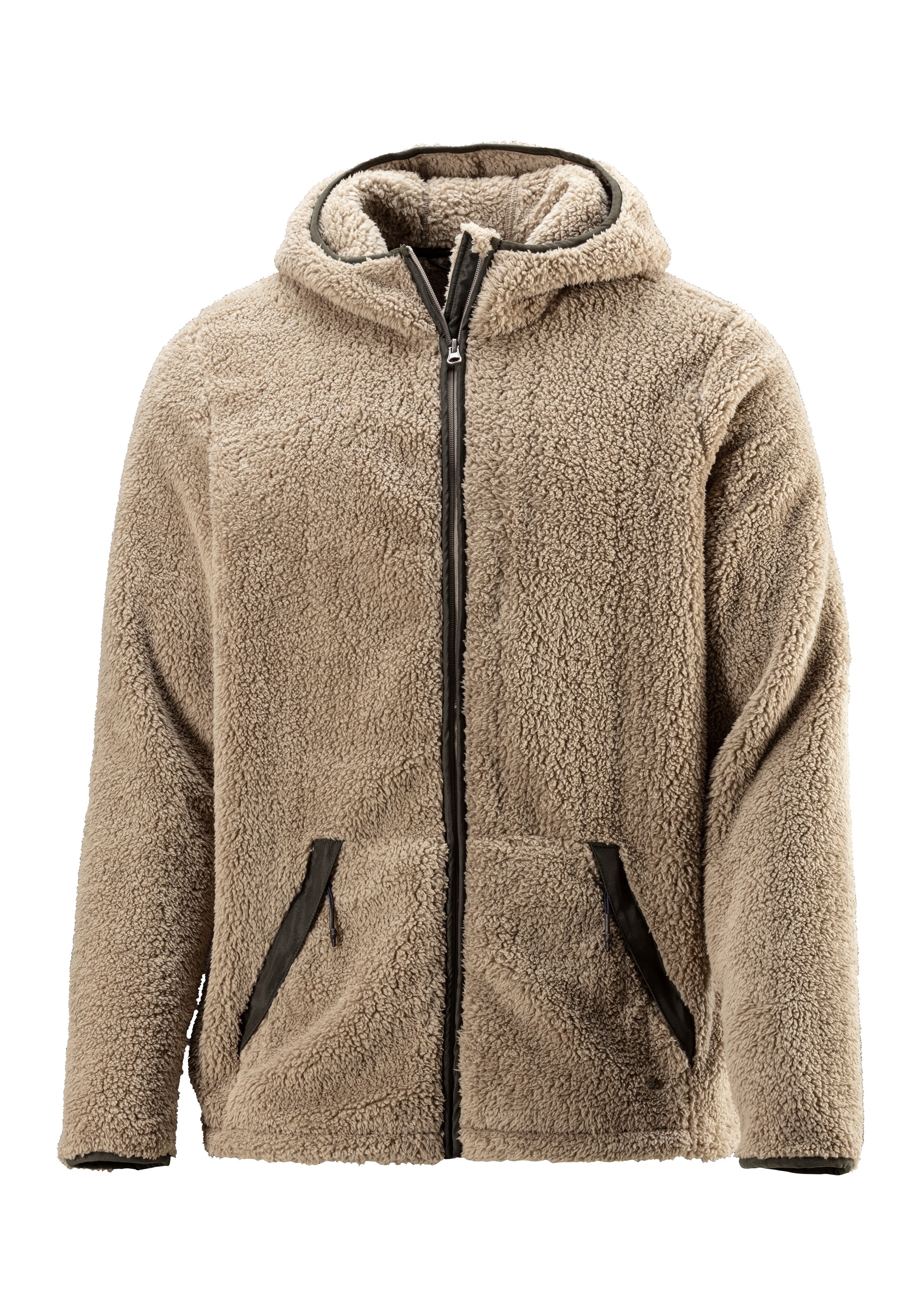 JOHN DEVIN Sweatjacke in Beige: Vorderseite
