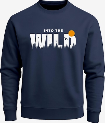 Neverless Sweatshirt 'Into the Wild' in Blau: Vorderseite