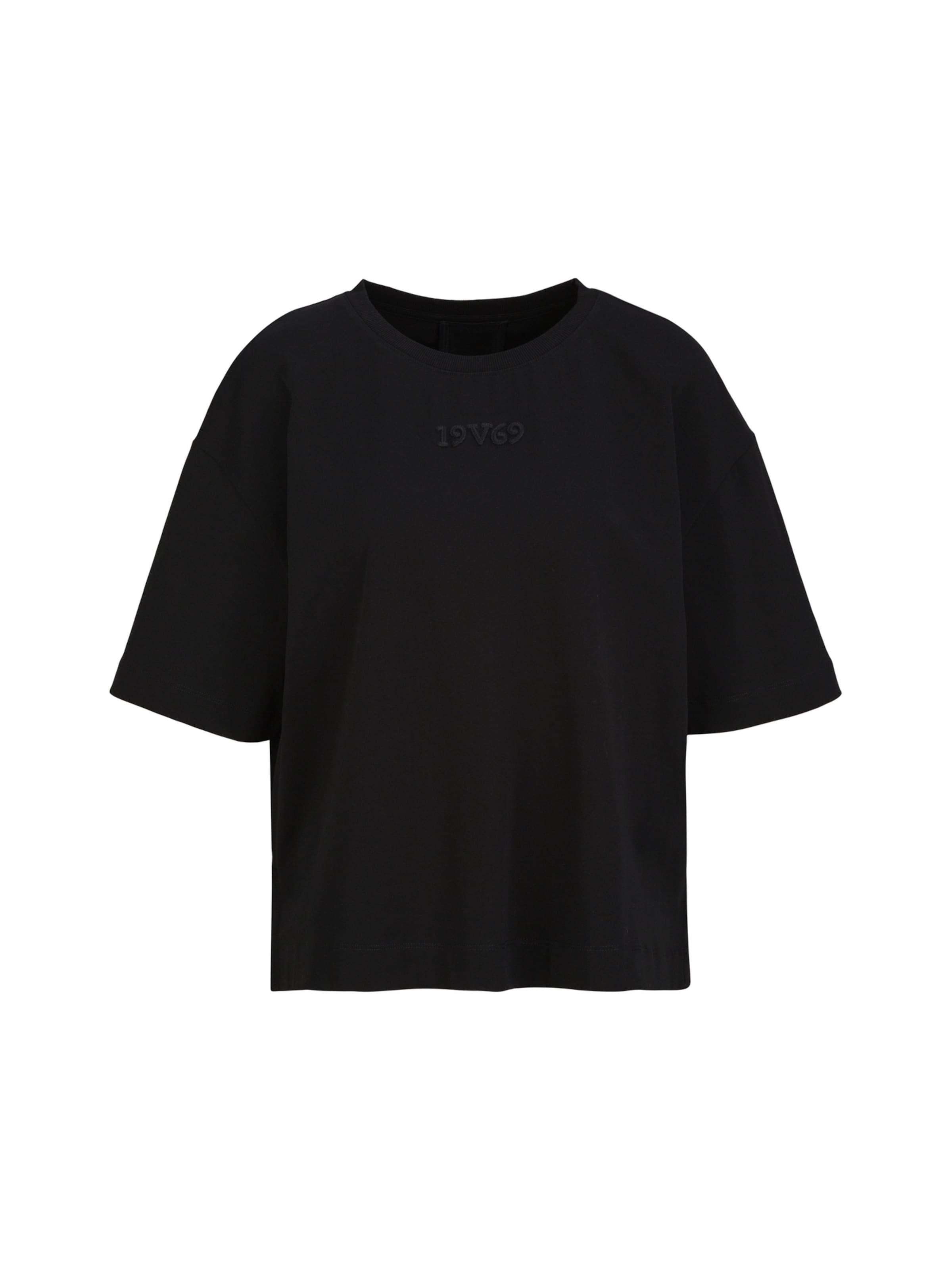 19V69 ITALIA Shirt ' Petonia Street ' in Zwart: voorkant