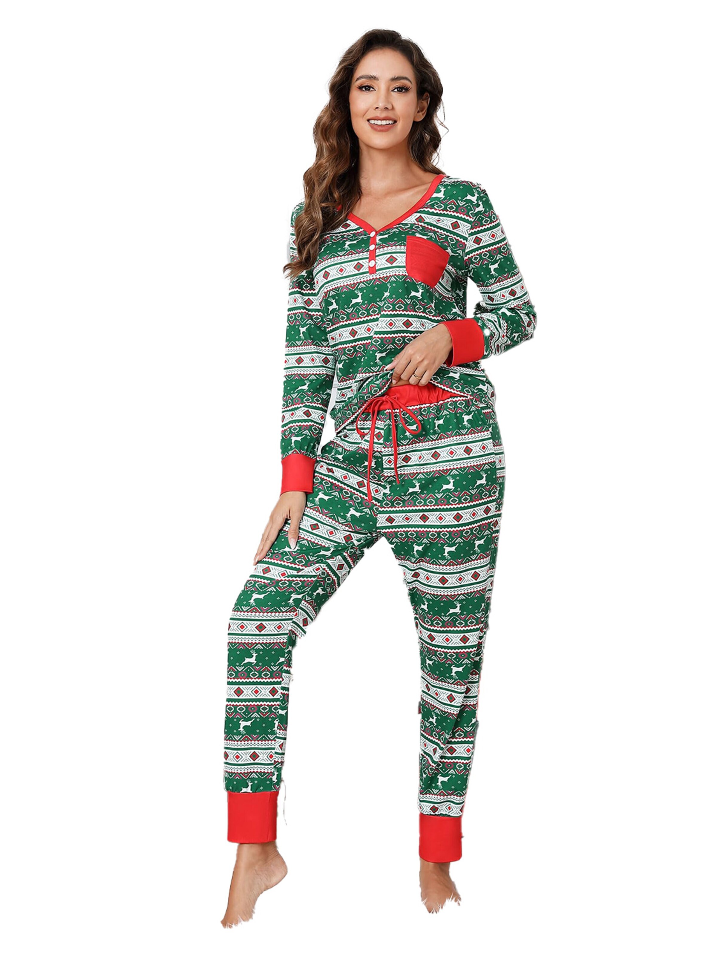 KoJooin Piżama 'Weihnachts' w kolorze zielony