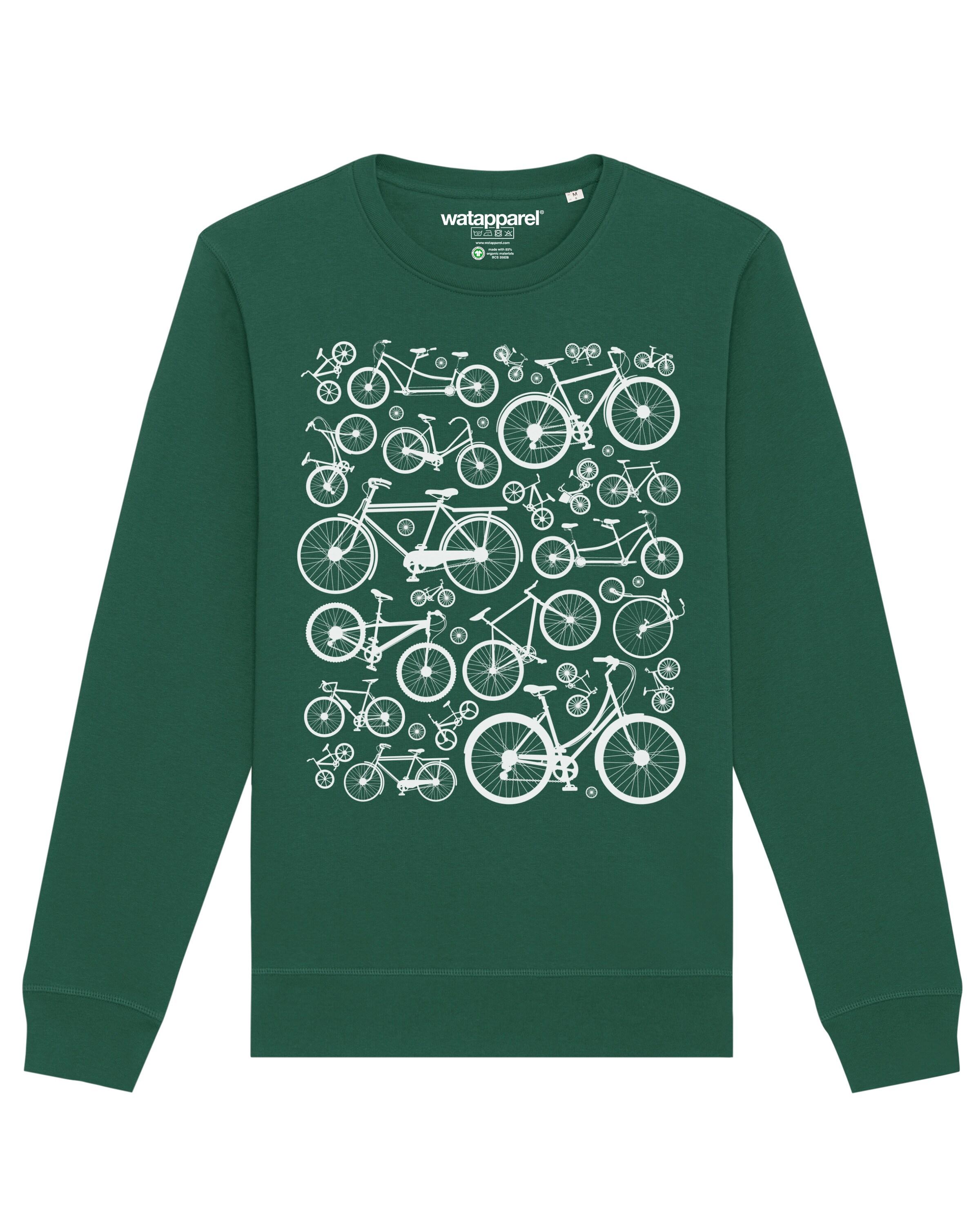 Watapparel Sweatshirt ' Fahrräder ' in Green: front