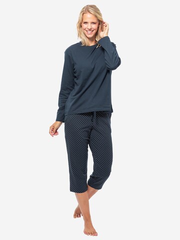 SCHIESSER Pyjama 'Cotton' in Blauw