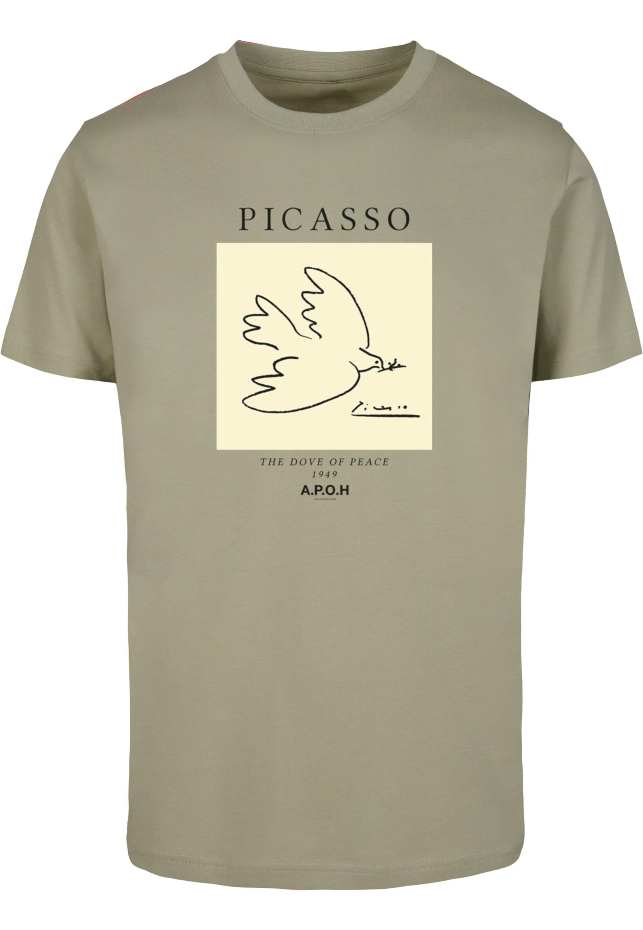 Merchcode T-Shirt 'Apoh - Picasso Dove' in Grün: Vorderseite