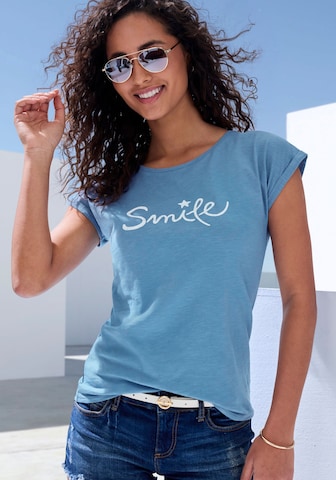 BEACH TIME Shirt in Blauw: voorkant