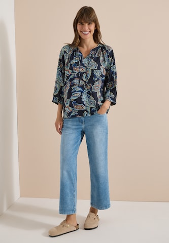 CECIL 3/4-Arm Tunika mit Split Neck und Print in Blau