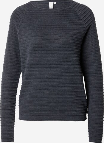 Pull-over QS en noir : devant