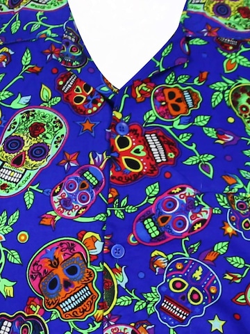King Kameha Shirt 'Skull' in Blue