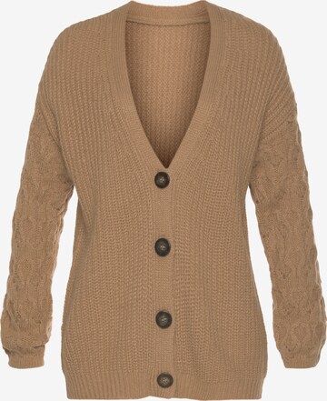 VIVANCE Knit Cardigan in Brown: front