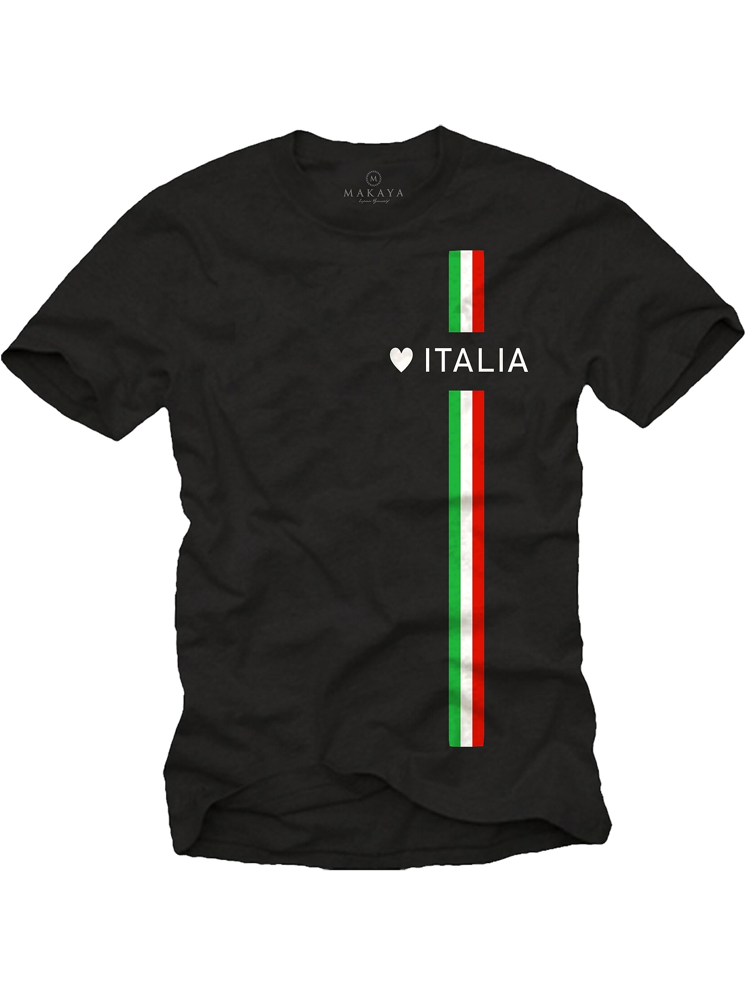 MAKAYA Shirt 'Love Italia' in Black: front