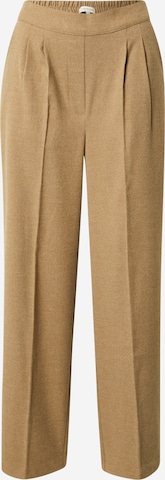 TOM TAILOR Regular Pleat-Front Pants in Brown: front