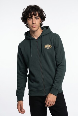 JACK & JONES Sweatjacke in Grün: Vorderseite