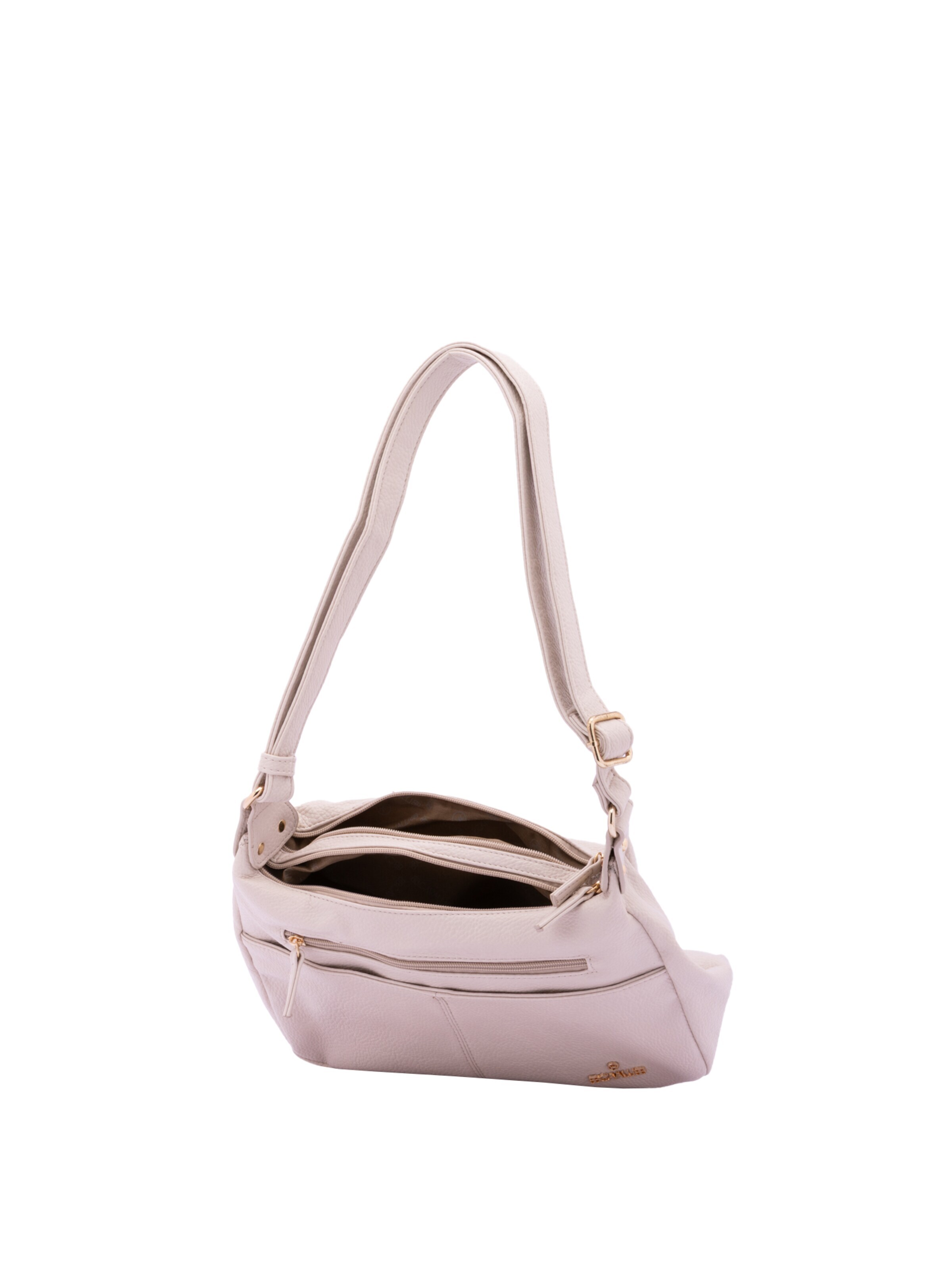 Borsa a spalla 'Borsa a Tracolla Donna Ecopelle con Zip e Tasche Multiple - B Cavalli' di B. Cavalli in beige