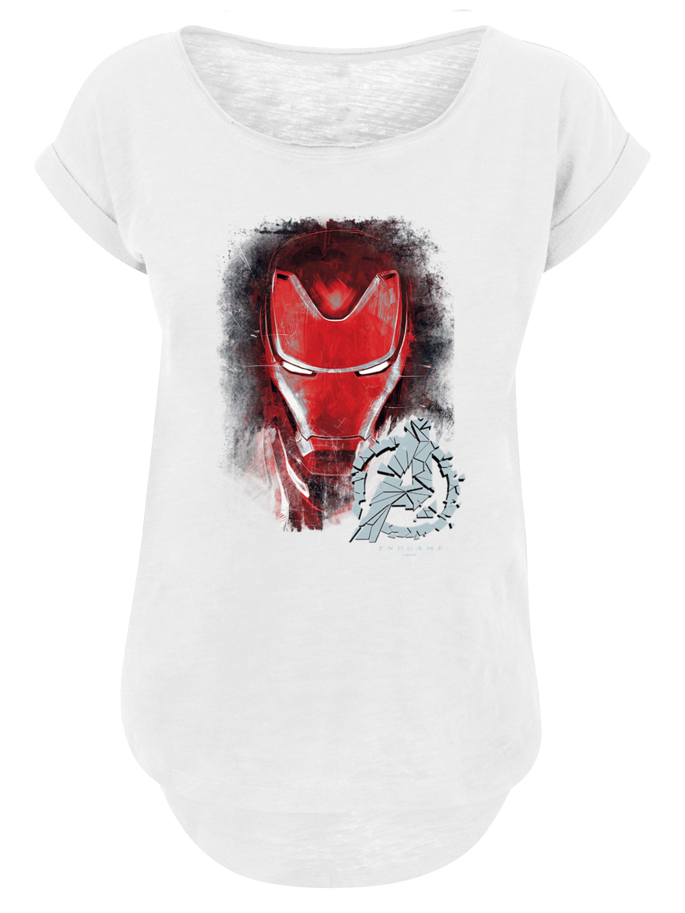 F4NT4STIC Shirt 'Marvel Avengers Endgame Iron Man Brushed' in White: front