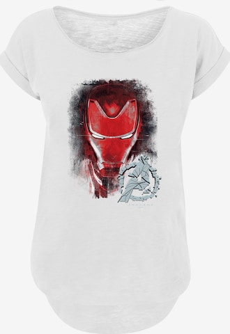 T-shirt 'Marvel Avengers Endgame Iron Man Brushed' F4NT4STIC en blanc : devant