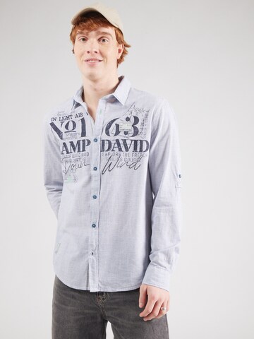 CAMP DAVID Regular fit Button Up Shirt in Blue: front