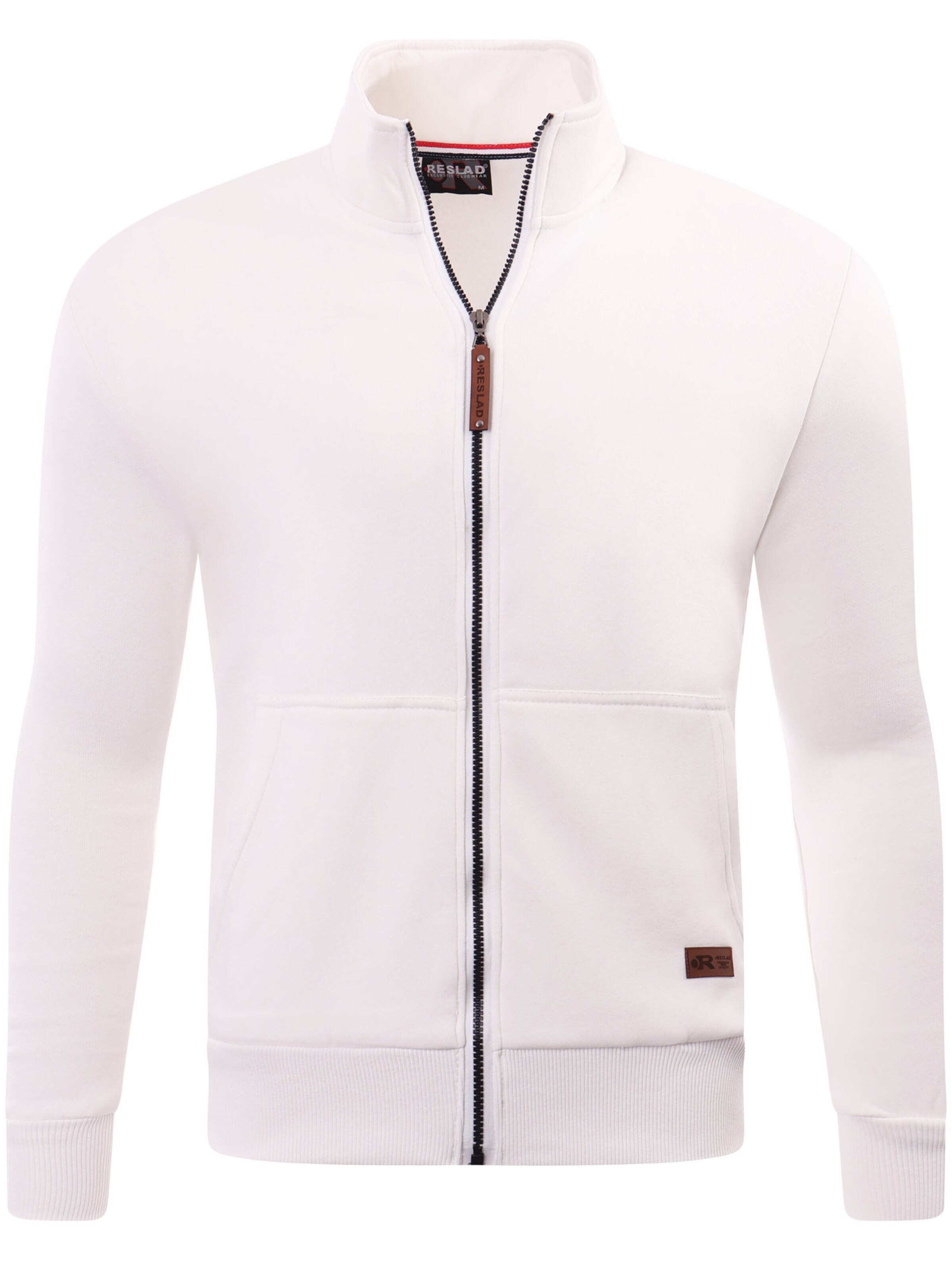 Reslad Sweatjacke 'RS1015'‌‌‌‌‌‌ in Weiß: Vorderseite