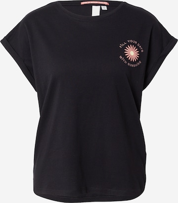 T-shirt QS en noir : devant