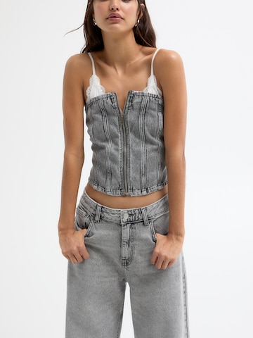 Pull&Bear Wide leg Jeans in Grijs