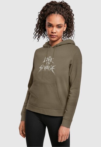 ABSOLUTE CULT Sweatshirt 'Love Is Savage' in Grün: Vorderseite