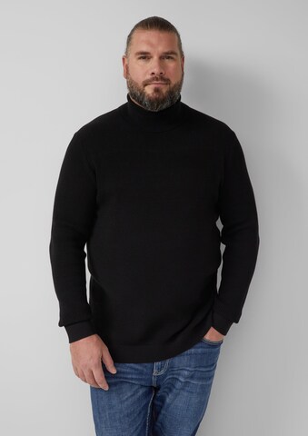 s.Oliver Men Big Sizes Pullover in Schwarz: Vorderseite