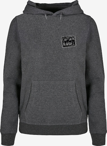 ABSOLUTE CULT Sweatshirt 'Captain Marvel - Chest Patch' in Grey: front