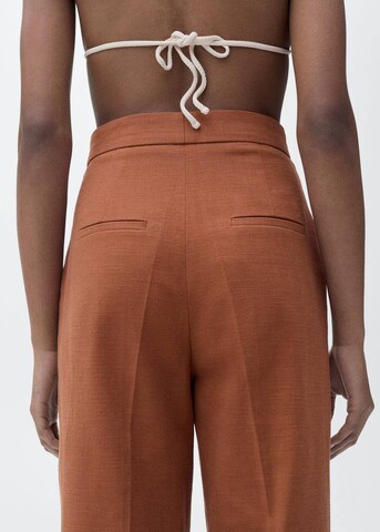 MANGO Wide Leg Hose 'Daisy' in Braun
