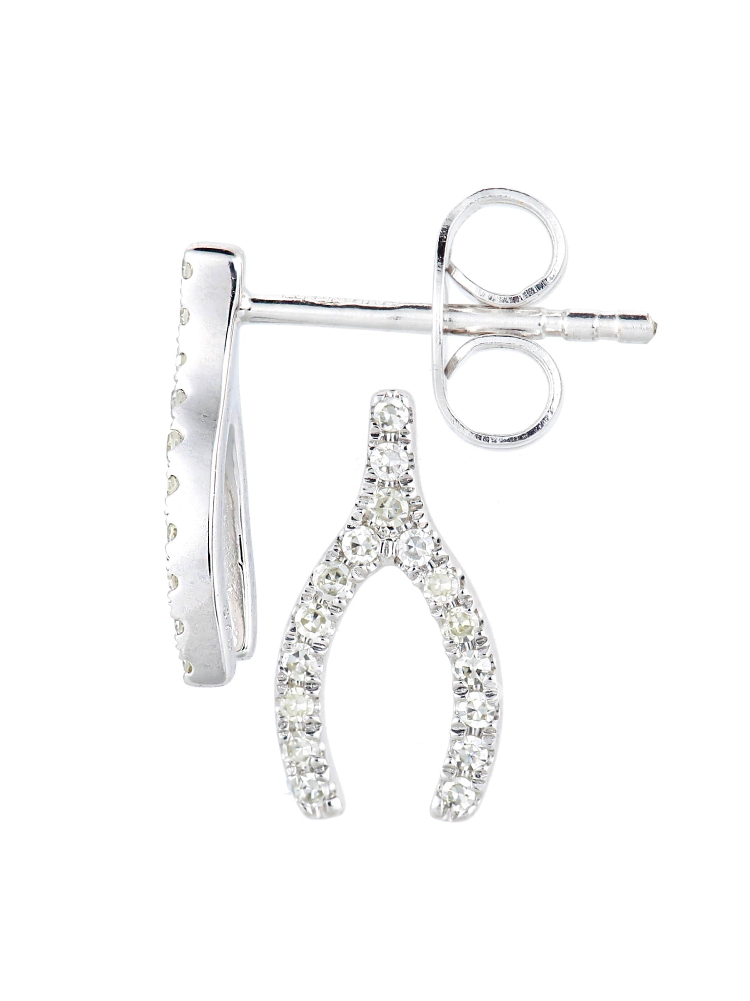 Boucles d'oreilles 'Ohrringe aus 375 Weißgold mit 0.1 Karat Diamant' DIAMANT LETERNEL en argent
