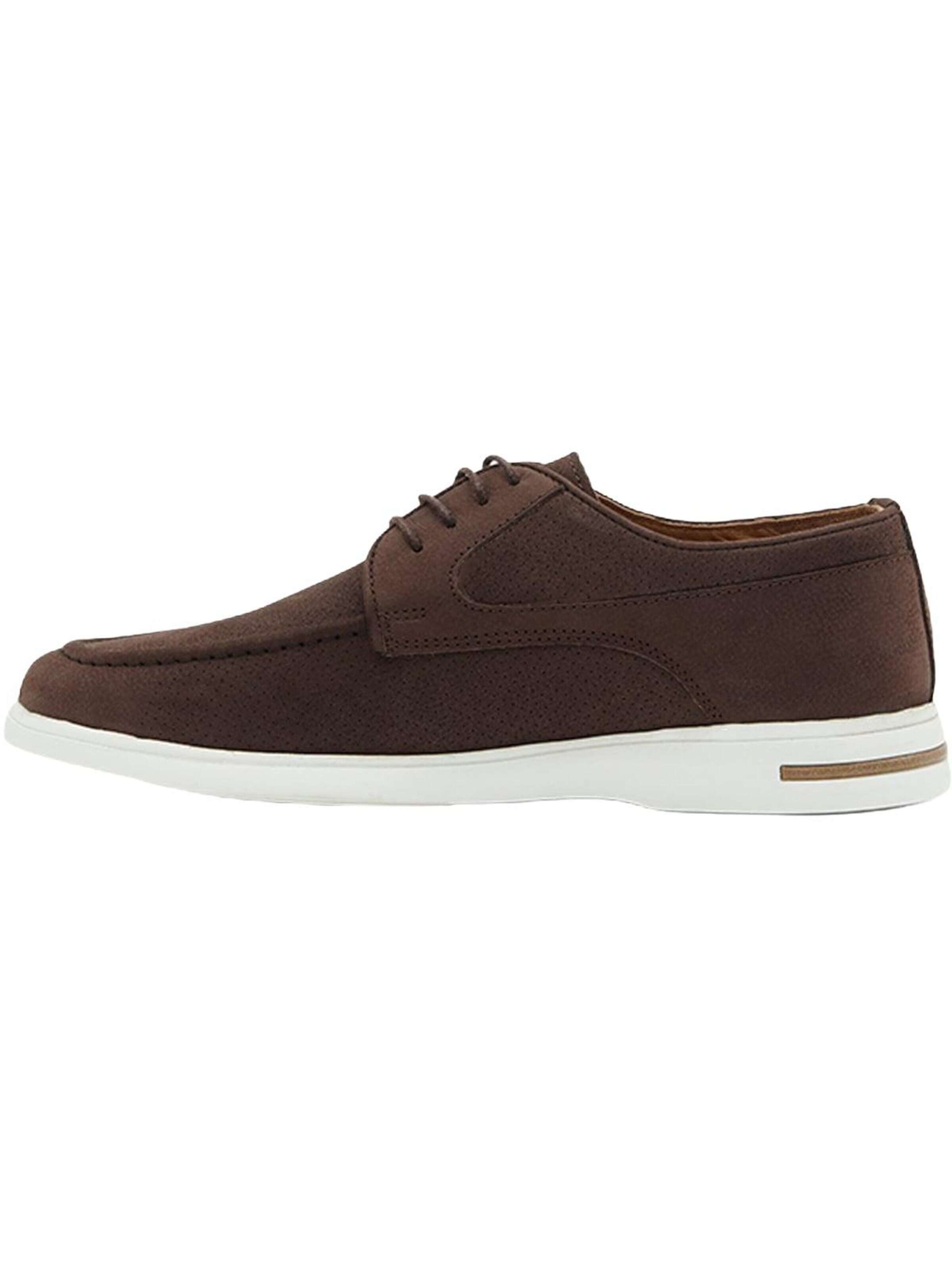 Chaussure à lacets 'Lässige Spitze' Desa en marron