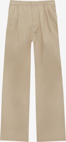 Pull&Bear Loose fit Pleat-Front Pants in Beige: front