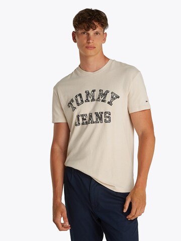 T-Shirt Tommy Jeans en beige : devant