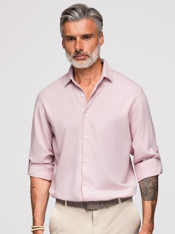 Coupe regular Chemise business Ombre en rose