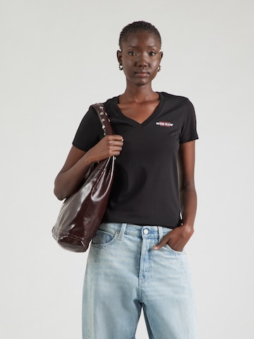 GUESS JEANS Μπλουζάκι σε μαύρο: μπροστά
