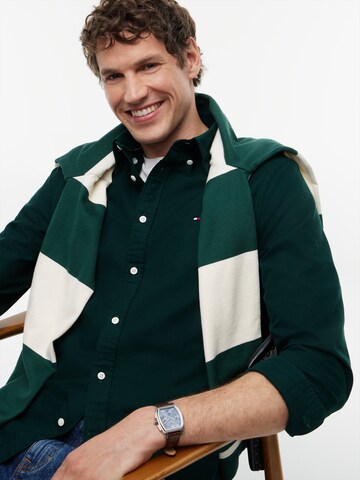 TOMMY HILFIGER Regular fit Srajca 'Heritage' | zelena barva