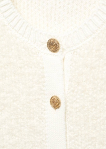 MANGO Knit Cardigan 'Pearl' in Beige