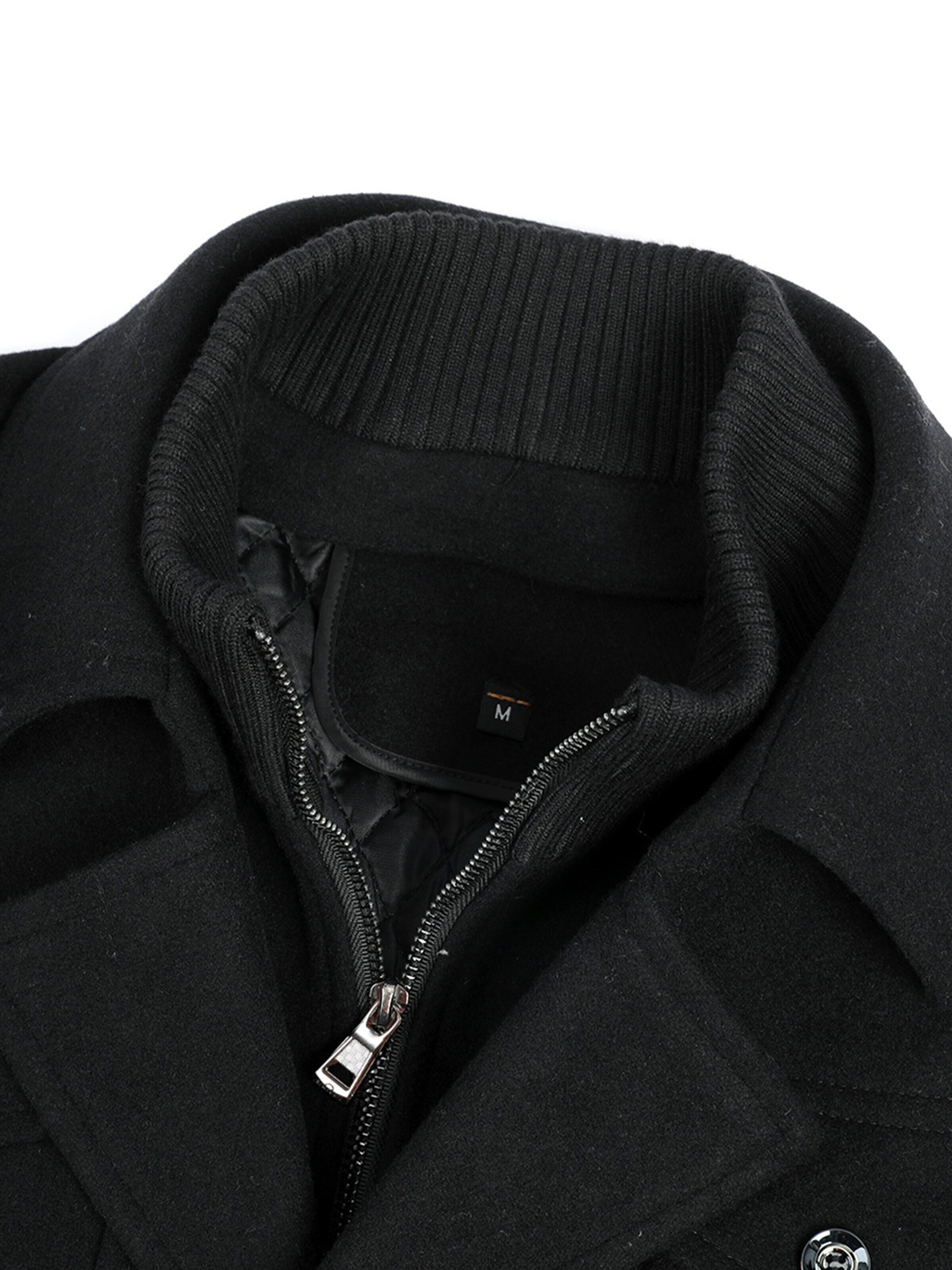 YOUTHUP Winter Coat 'Reverslinie' in Black