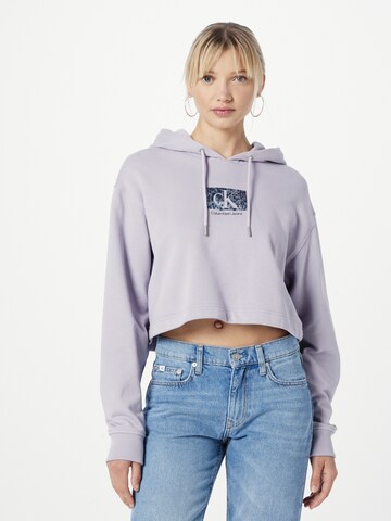 Sweat-shirt Calvin Klein Jeans en violet : devant