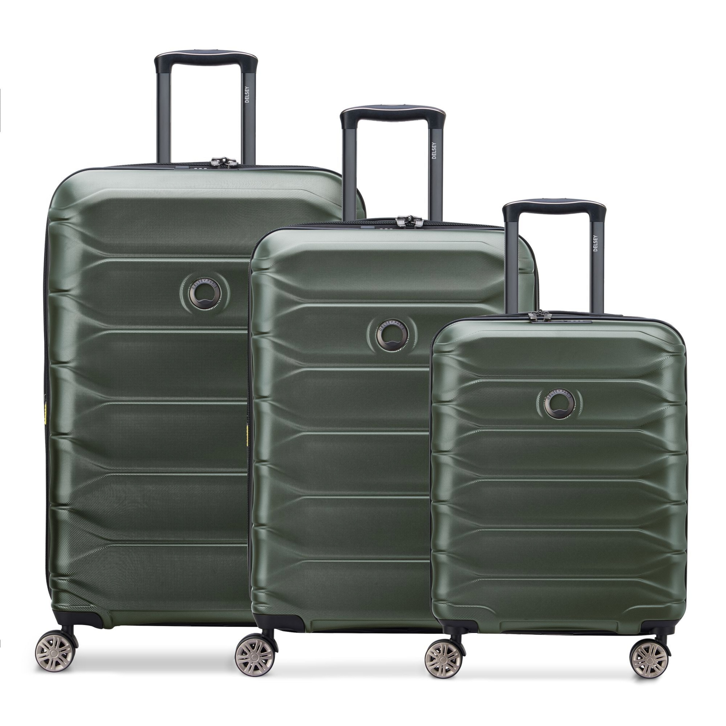 Delsey Paris Suitcase set 'Meteor' in Green: front