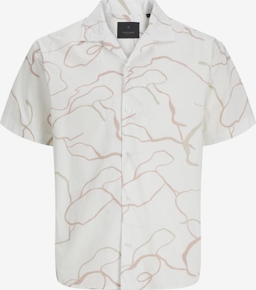 JACK & JONES Button Up Shirt in White: front