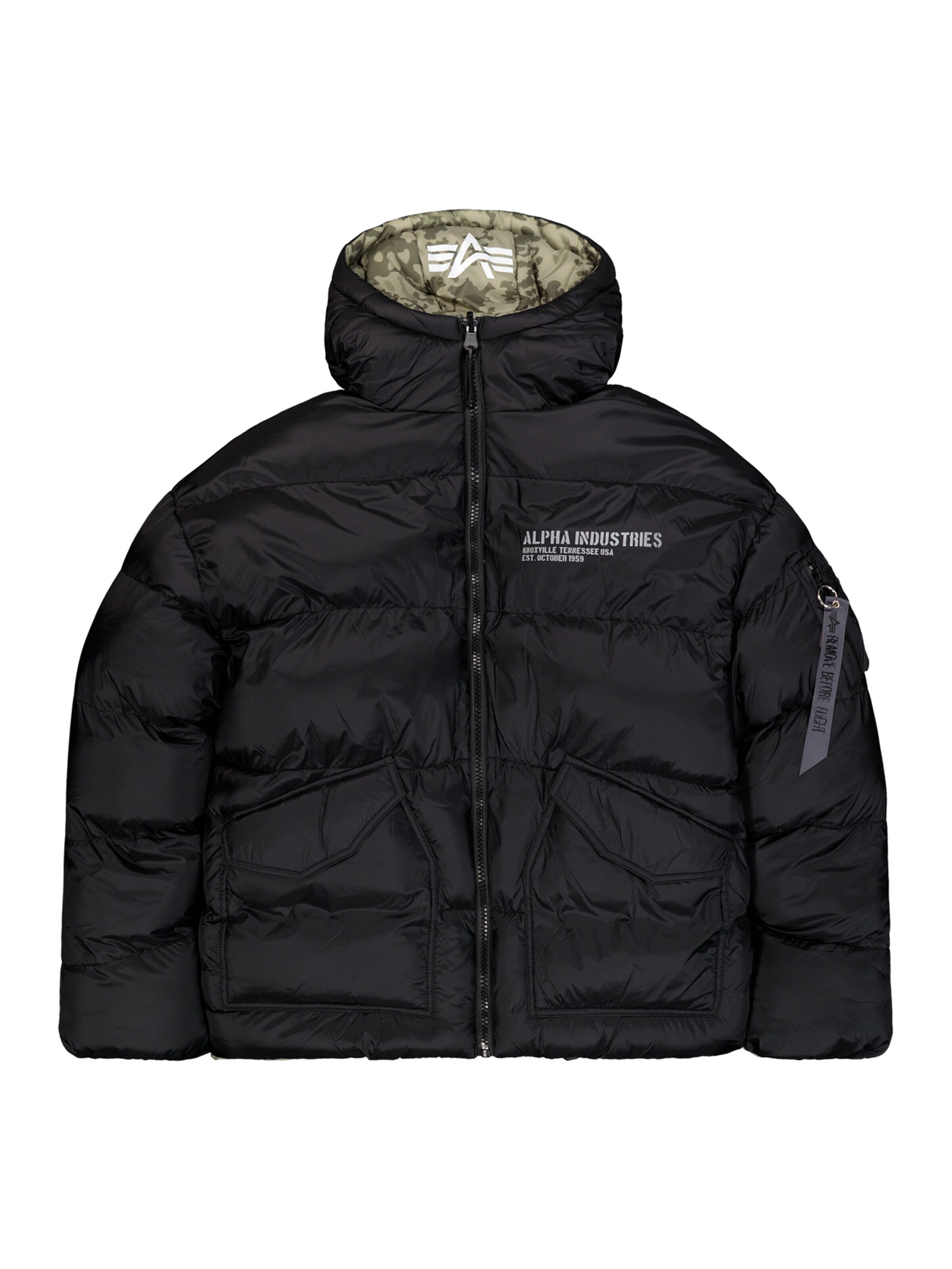 ALPHA INDUSTRIES Winter Jacket 'MA-1' in Black: front