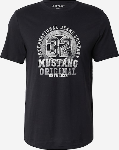 MUSTANG T-Shirt 'Style Austin' en anthracite / blanc, Vue avec produit