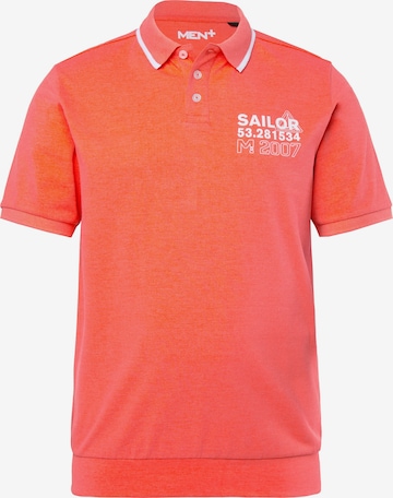 Men Plus Poloshirt in Orange: Vorderseite