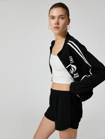 Koton Zip-Up Hoodie in Black