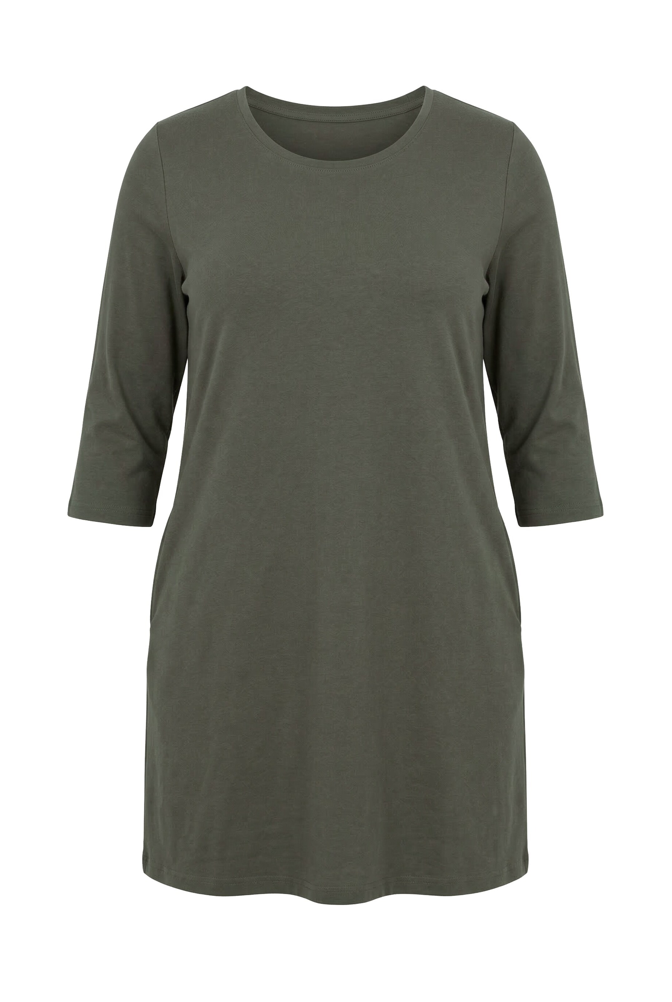 Ulla Popken Shirt in M-L in de kleur Olijfgroen, Productweergave