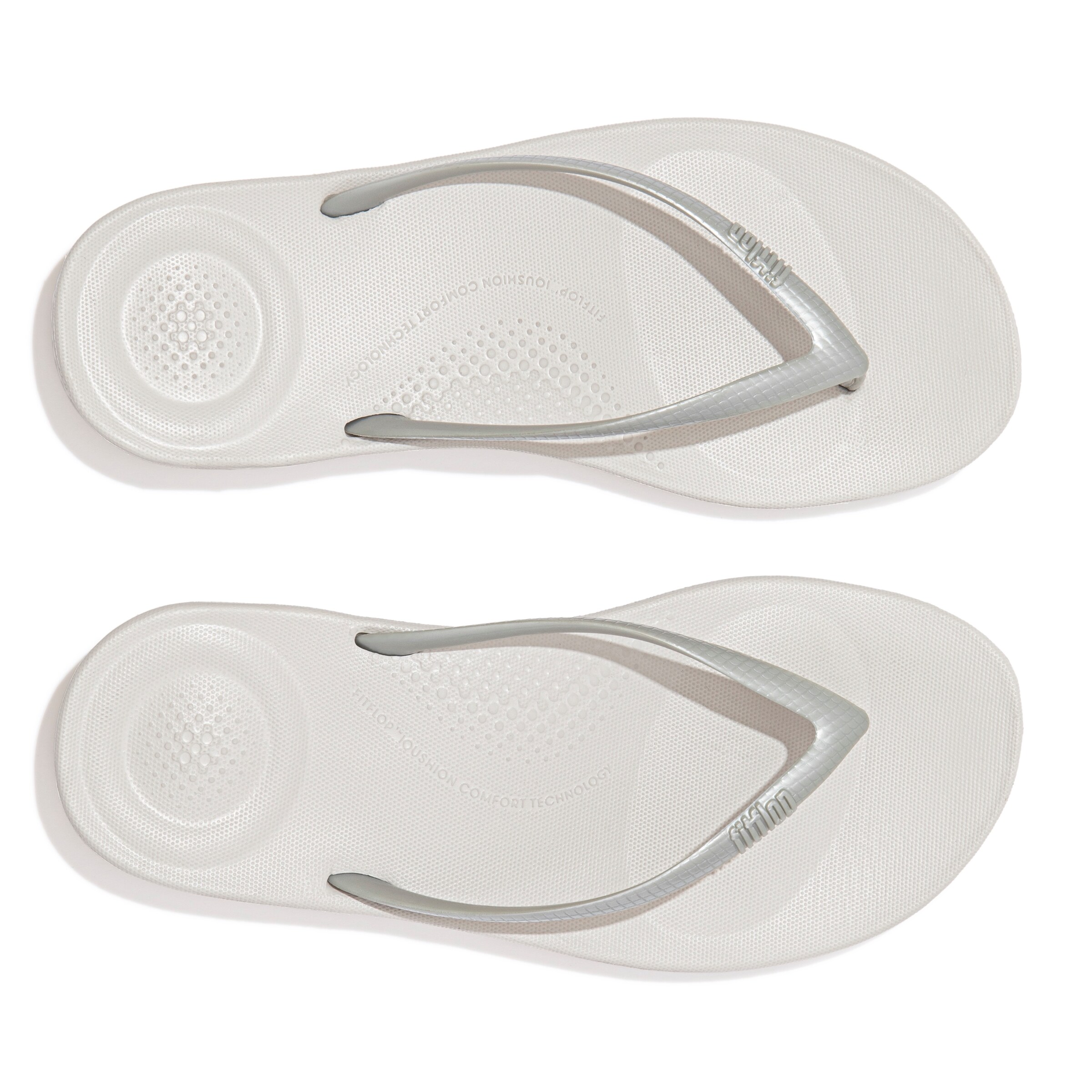 FitFlop T-Bar Sandals in Silver