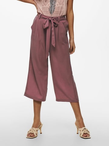 ONLY Zvonové kalhoty Kalhoty se sklady v pase – hnědá: přední strana